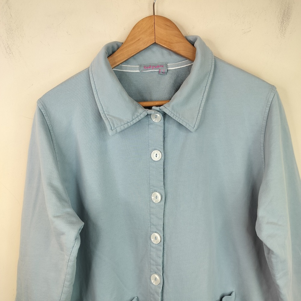 Fresh Produce Button Up Jacket XL Womens 100% Cotton Casual Coastal USA - Picture 2 of 9